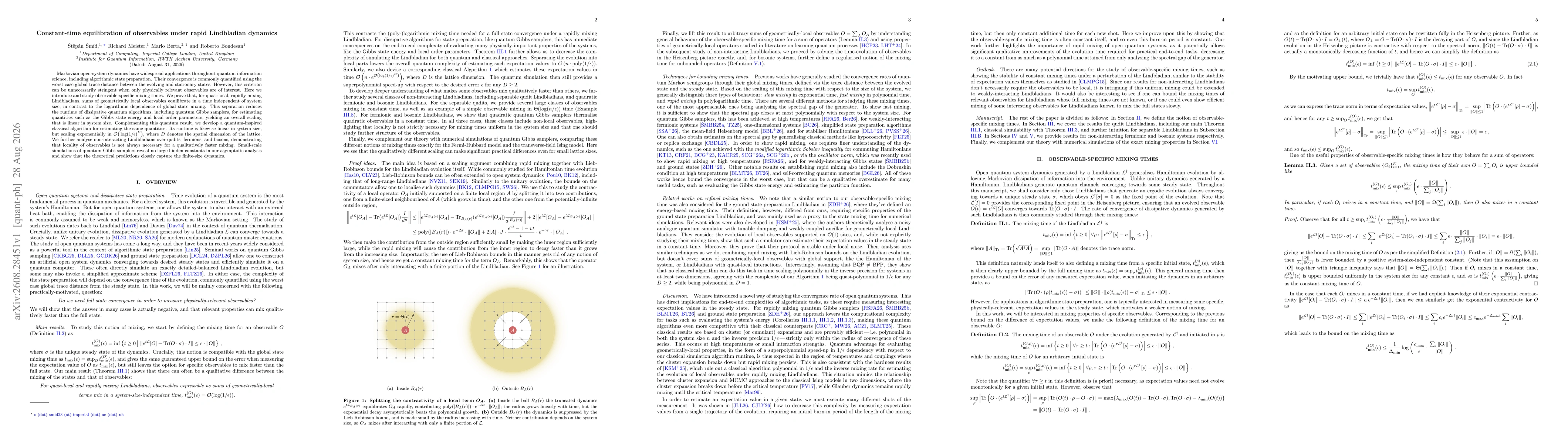 Thumbnail for Constant-time equilibration of observables under rapid Lindbladian dynamics