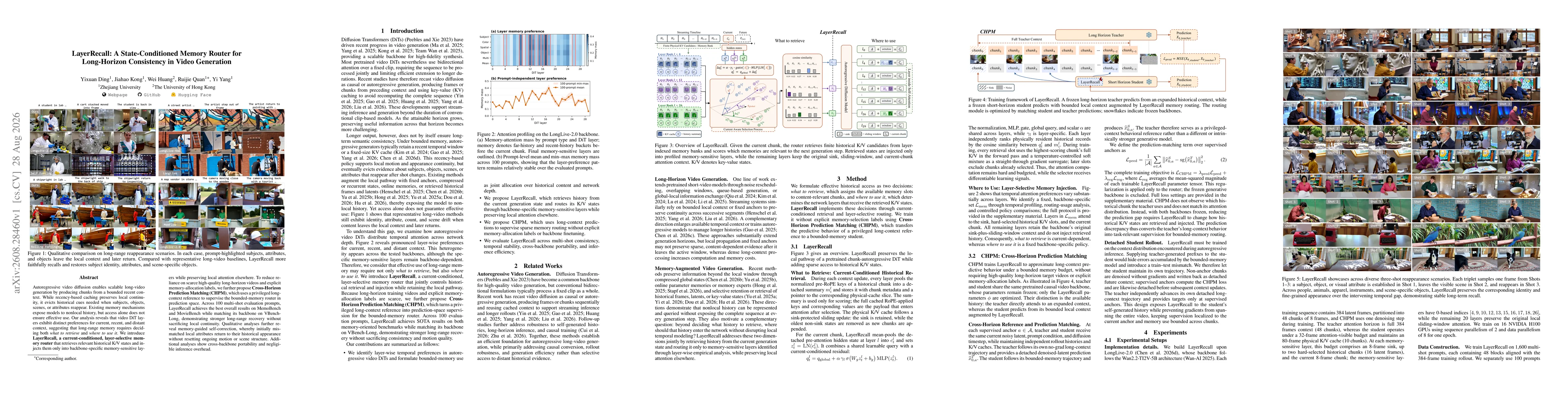 Thumbnail for LayerRecall: A State-Conditioned Memory Router for Long-Horizon Consistency in Video Generation