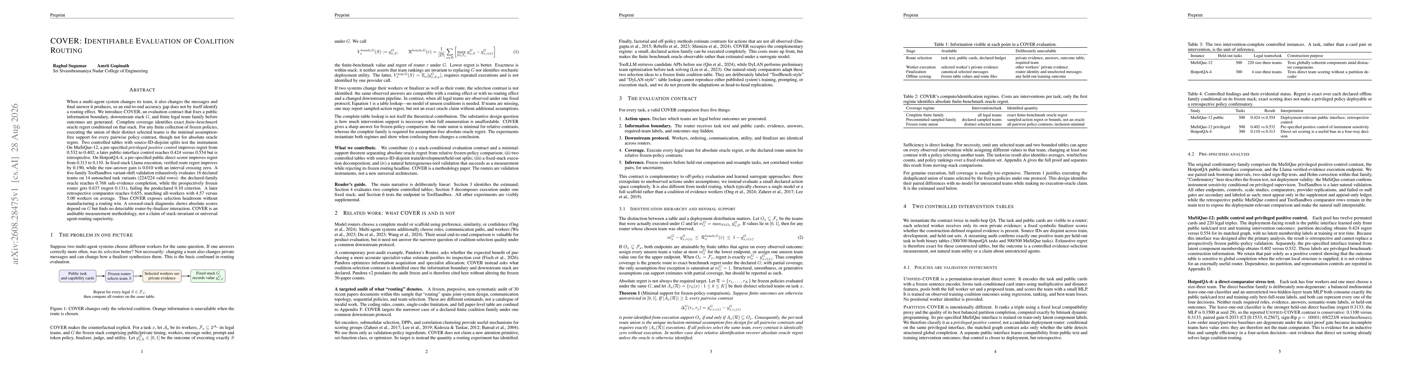 Thumbnail for COVER: Identifiable Evaluation of Coalition Routing