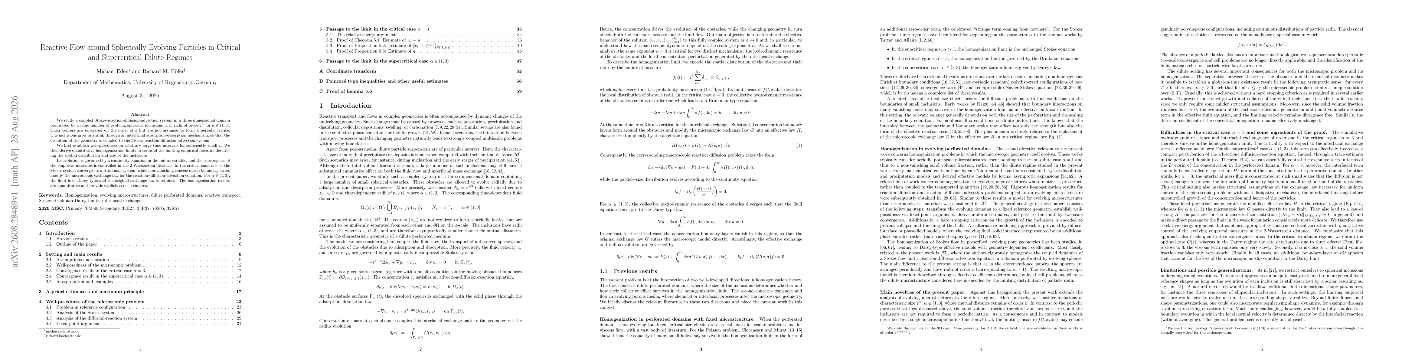 Thumbnail for Reactive Flow around Spherically Evolving Particles in Critical and Supercritical Dilute Regimes