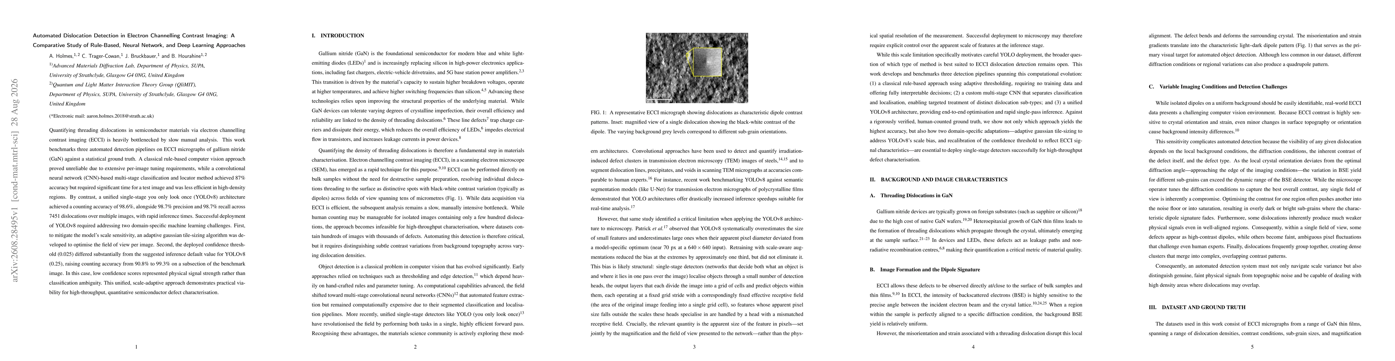 Thumbnail for Automated Dislocation Detection in Electron Channelling Contrast Imaging: A Comparative Study of Rule-Based, Neural Network, and Deep Learning Approaches