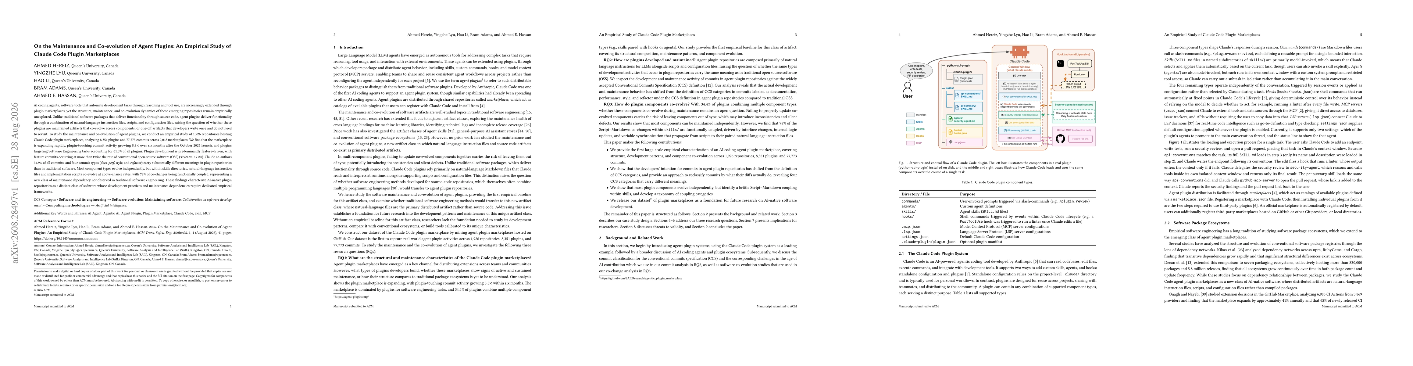 Thumbnail for On the Maintenance and Co-evolution of Agent Plugins: An Empirical Study of Claude Code Plugin Marketplaces