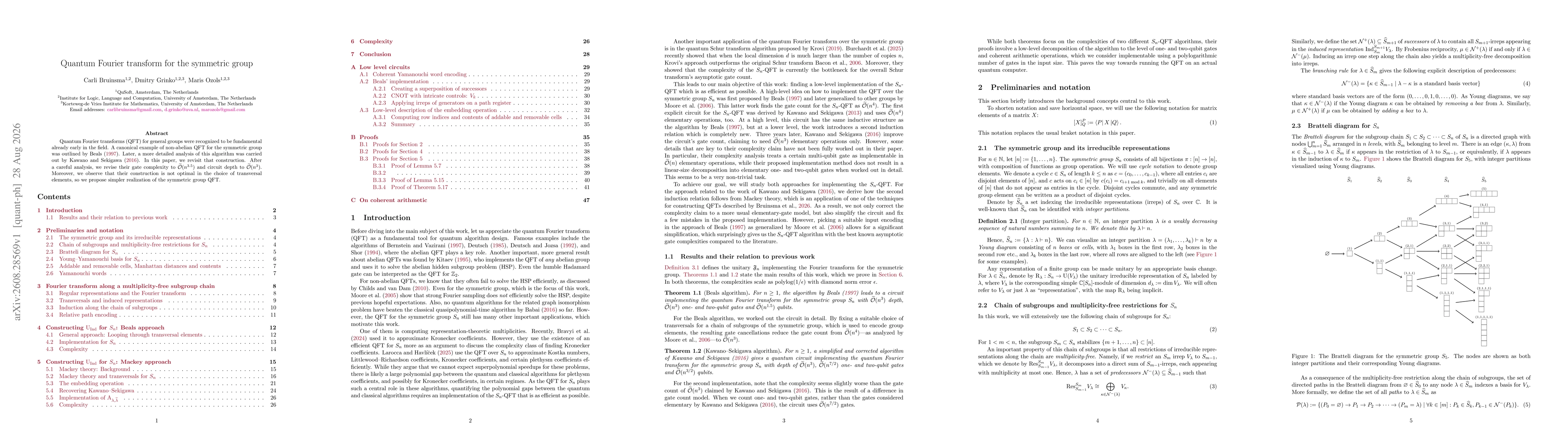 Thumbnail for Quantum Fourier transform for the symmetric group