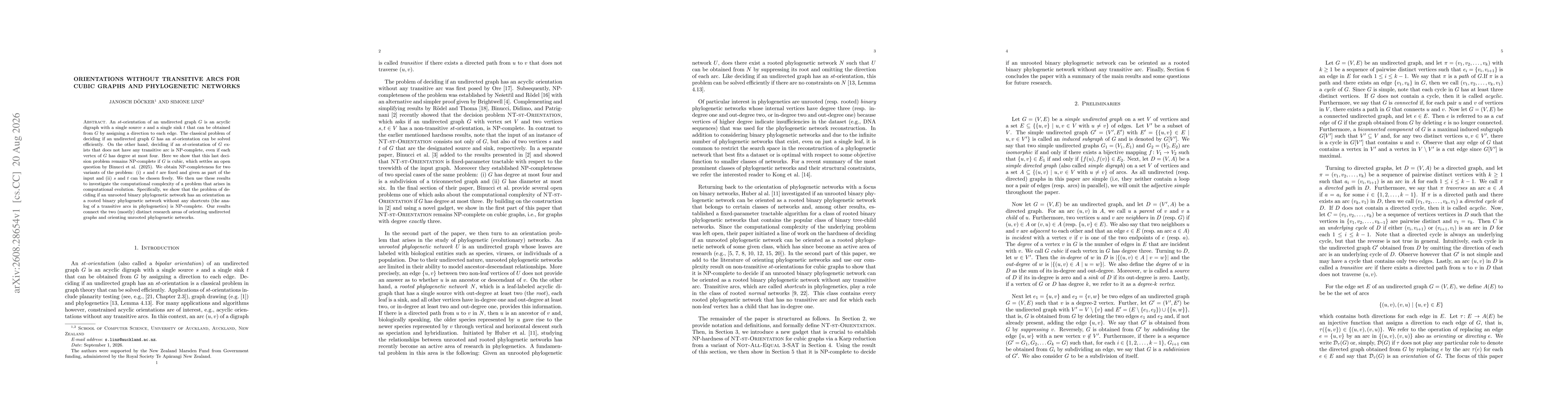 Thumbnail for Orientations without transitive arcs for cubic graphs and phylogenetic networks