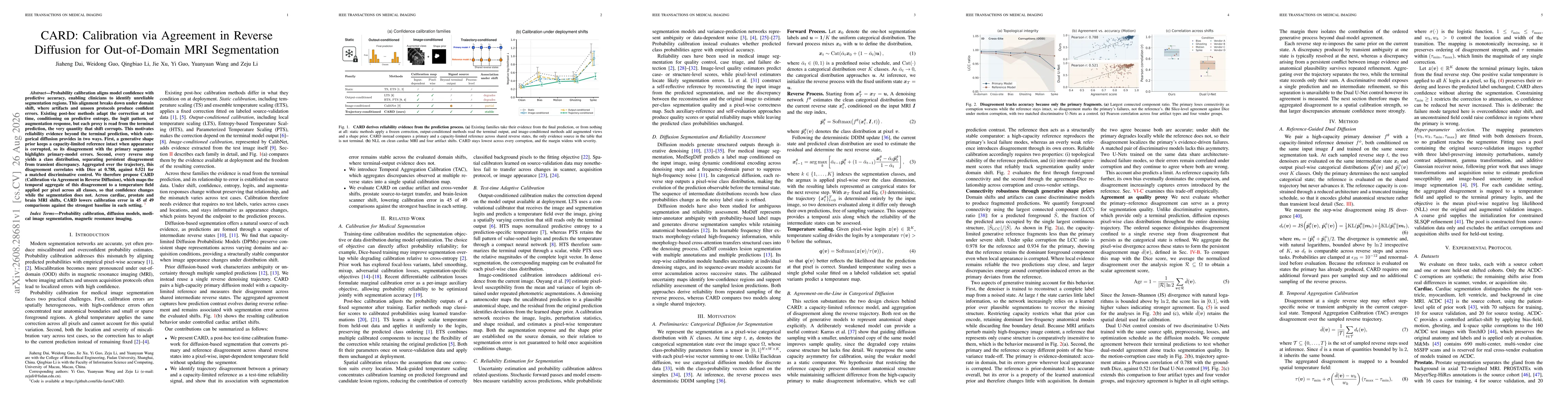 Thumbnail for CARD: Calibration via Agreement in Reverse Diffusion for Out-of-Domain MRI Segmentation