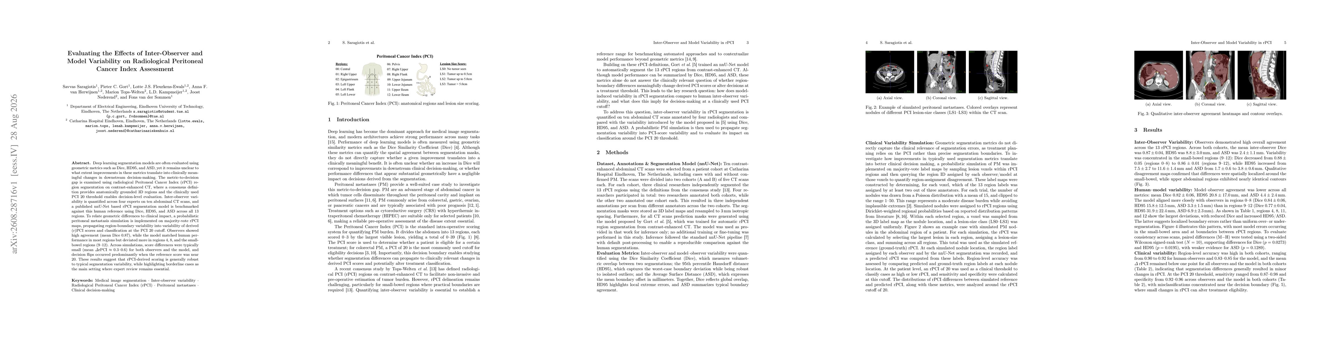 Thumbnail for Evaluating the Effects of Inter-Observer and Model Variability on Radiological Peritoneal Cancer Index Assessment