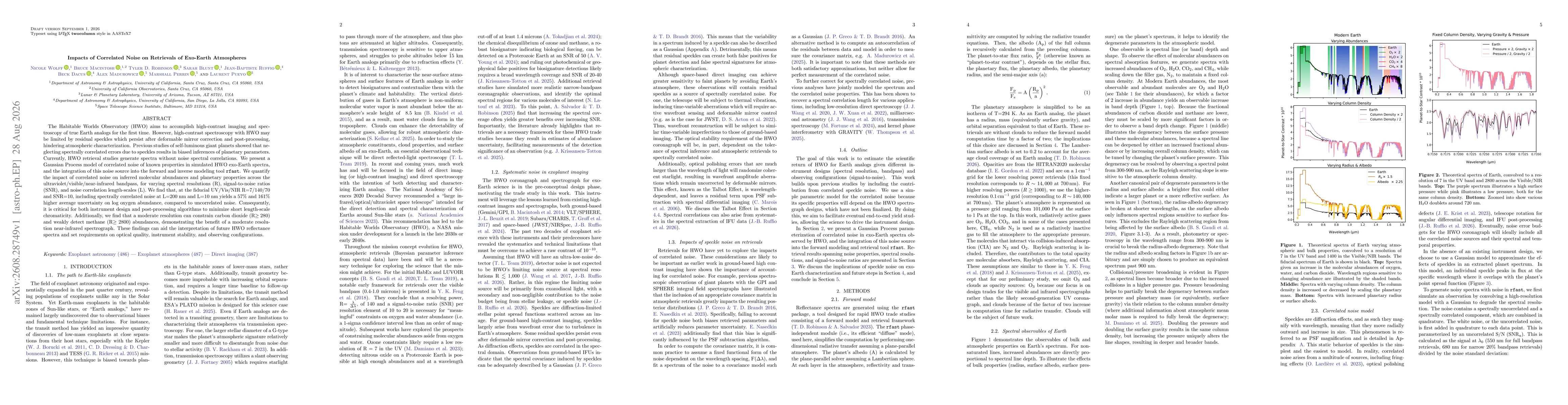 Thumbnail for Impacts of Correlated Noise on Retrievals of Exo-Earth Atmospheres