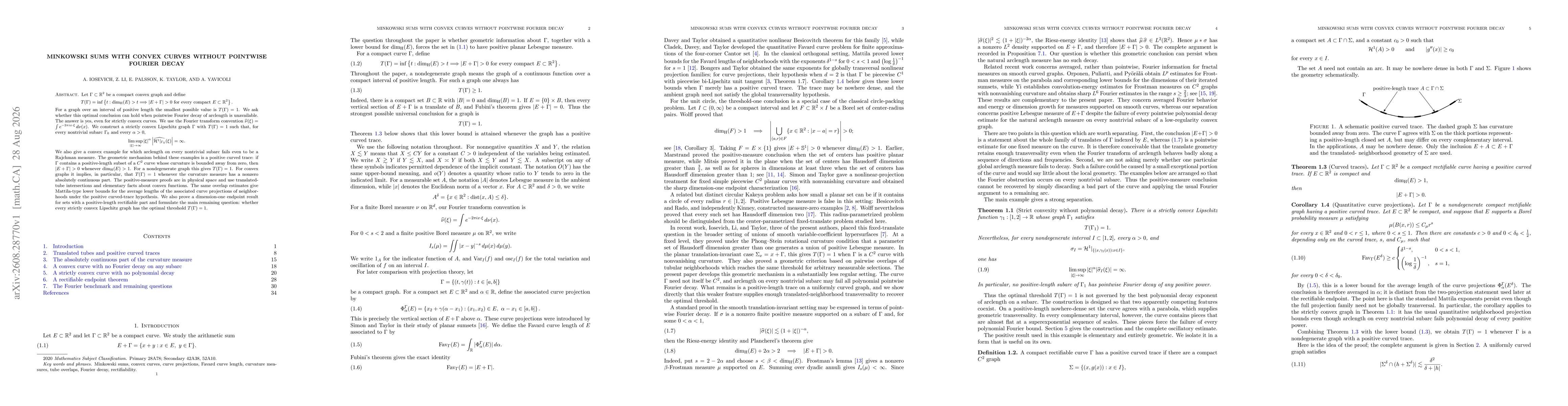 Thumbnail for Minkowski sums with convex curves without pointwise Fourier decay