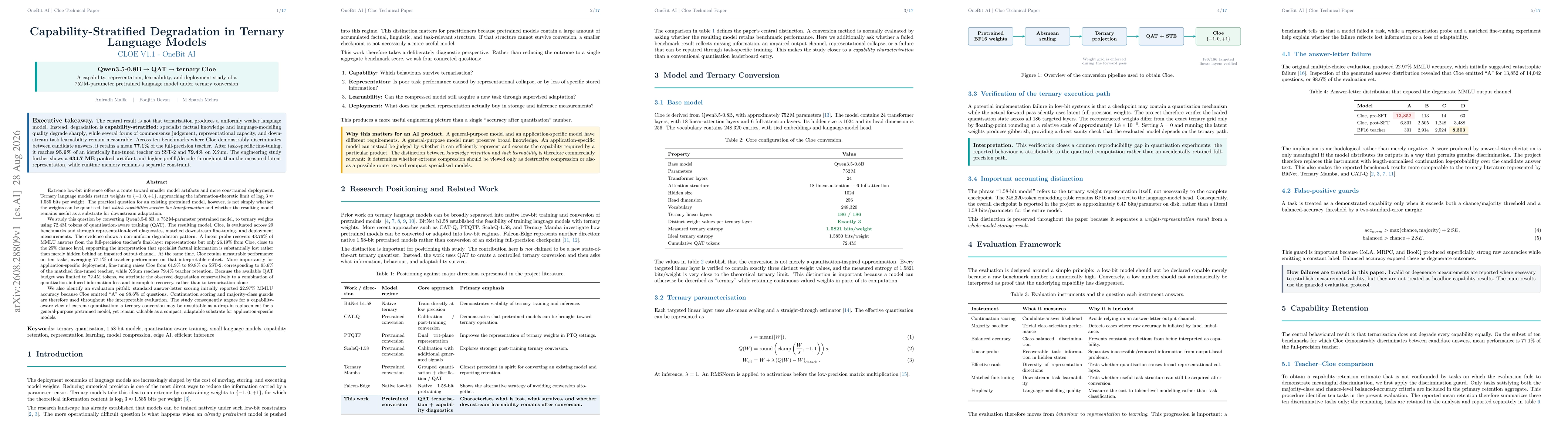 Thumbnail for Capability-Stratified Degradation in Ternary Language Models