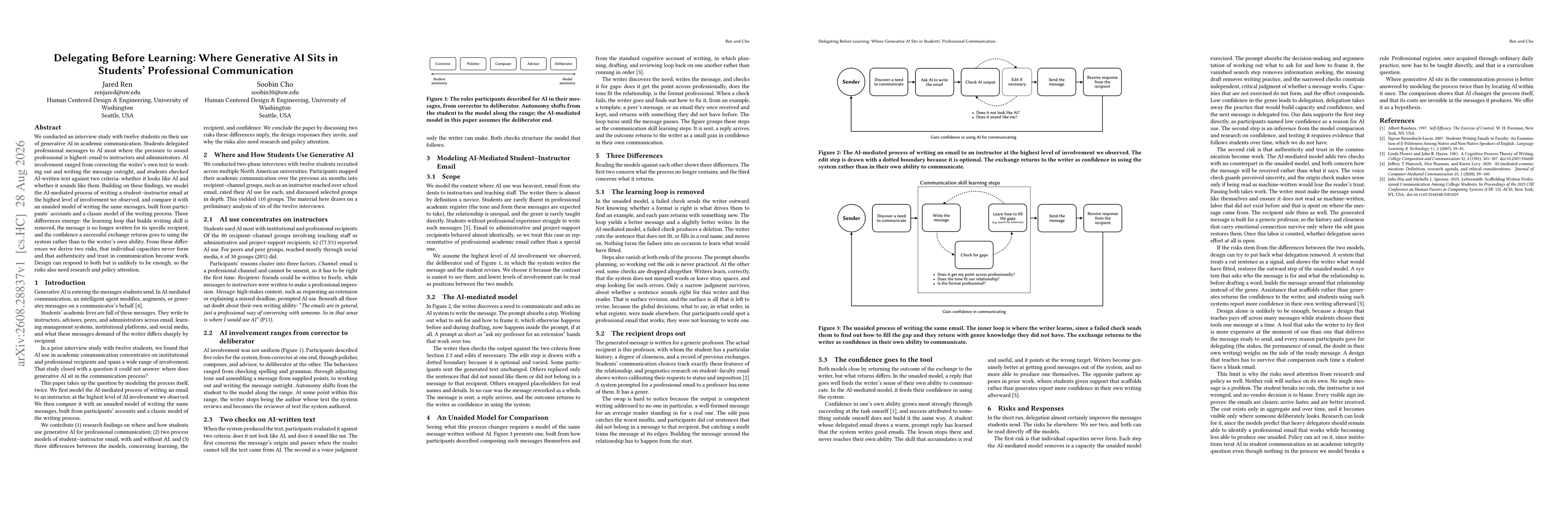 Thumbnail for Delegating Before Learning: Where Generative AI Sits in Students' Professional Communication