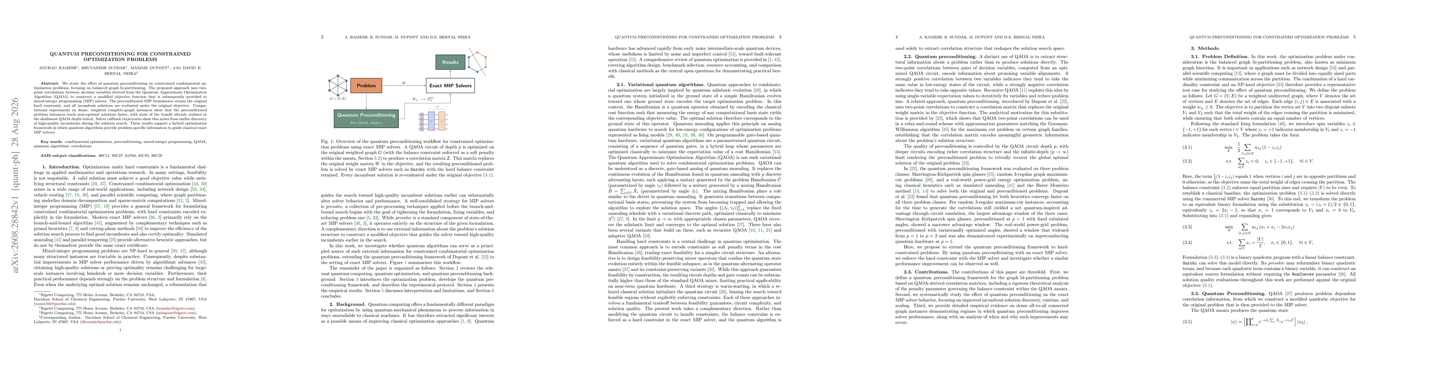 Thumbnail for Quantum Preconditioning For Constrained Optimization Problems