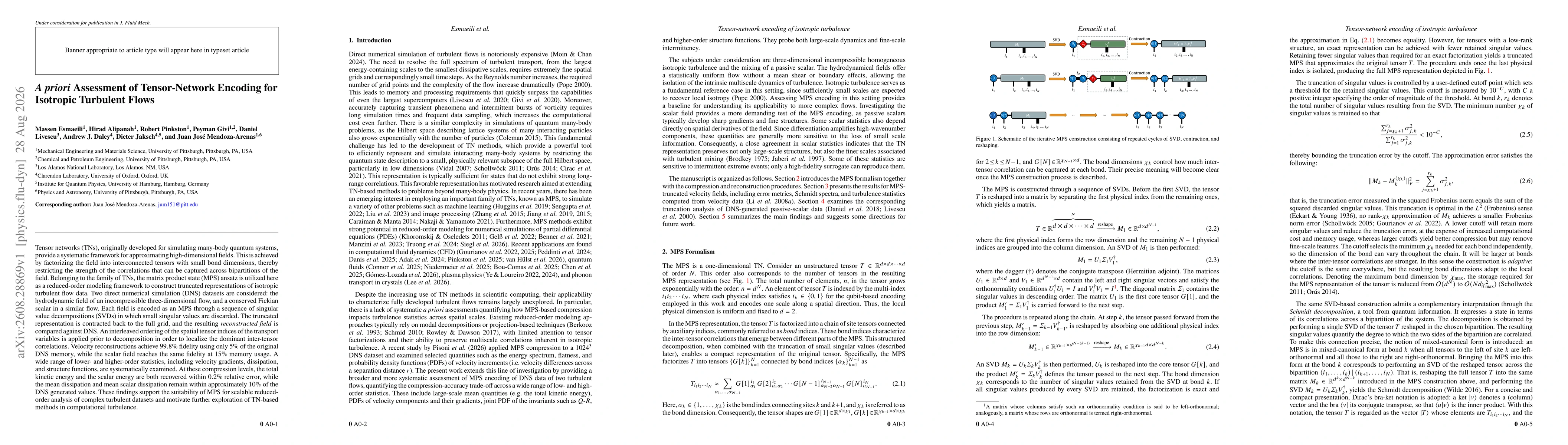Thumbnail for A priori Assessment of Tensor-Network Encoding for Isotropic Turbulent Flows