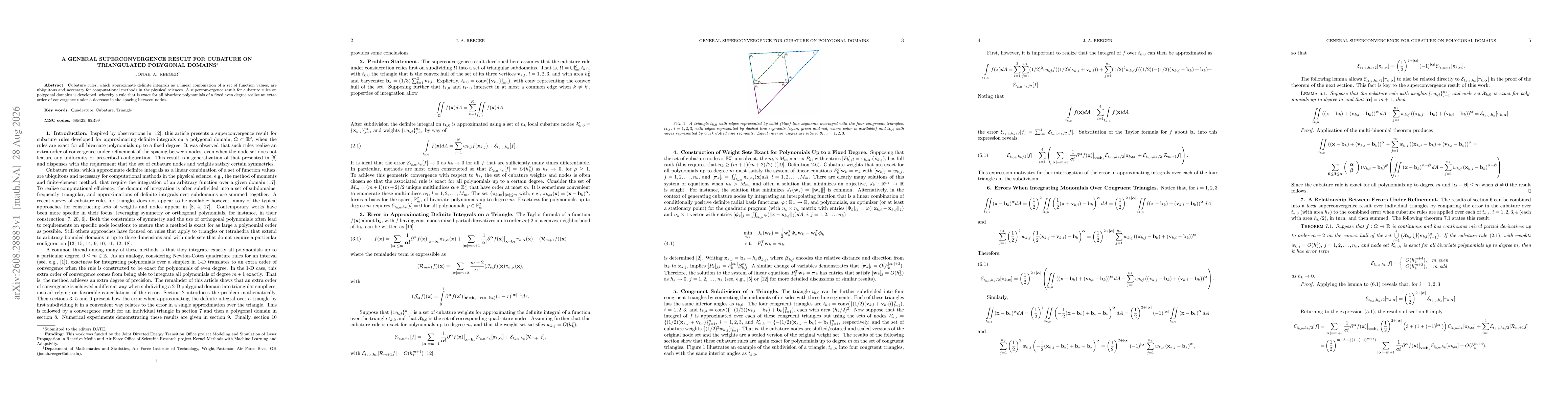 Thumbnail for A General Superconvergence Result for Cubature on Triangulated Polygonal Domains