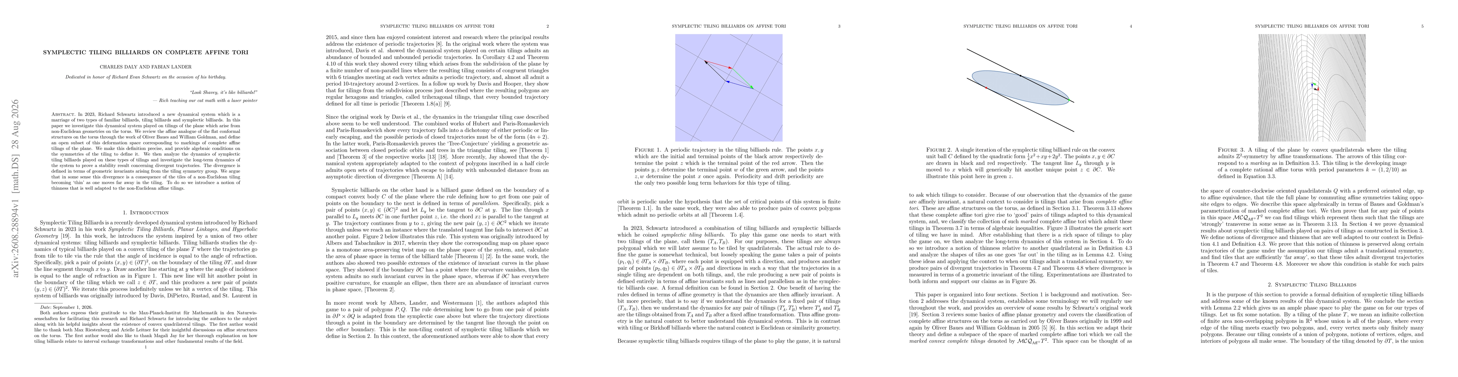 Thumbnail for Symplectic Tiling Billiards on Complete Affine Tori