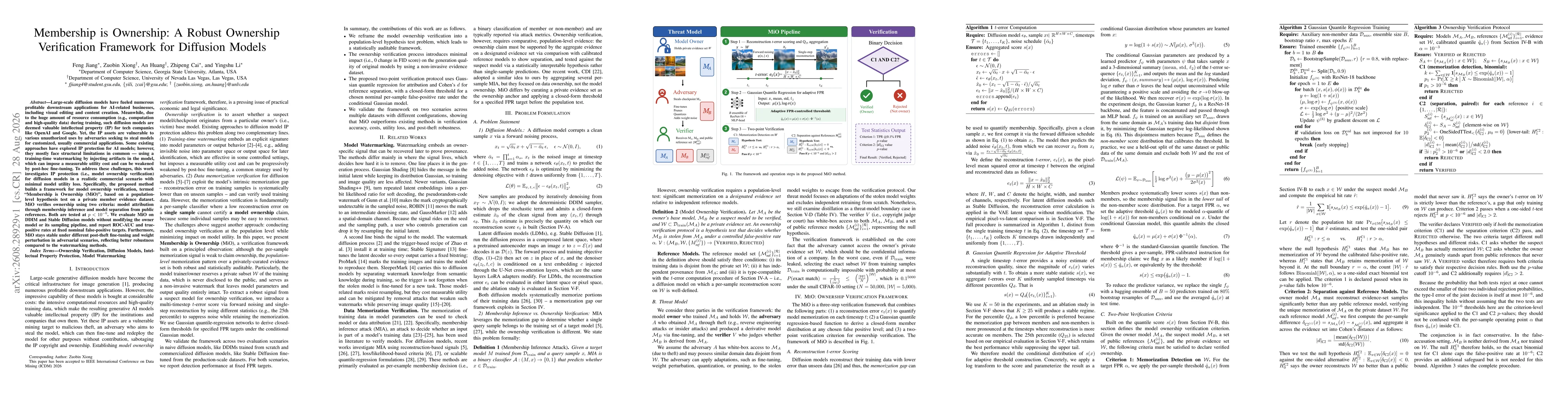 Thumbnail for Membership is Ownership: A Robust Ownership Verification Framework for Diffusion Models
