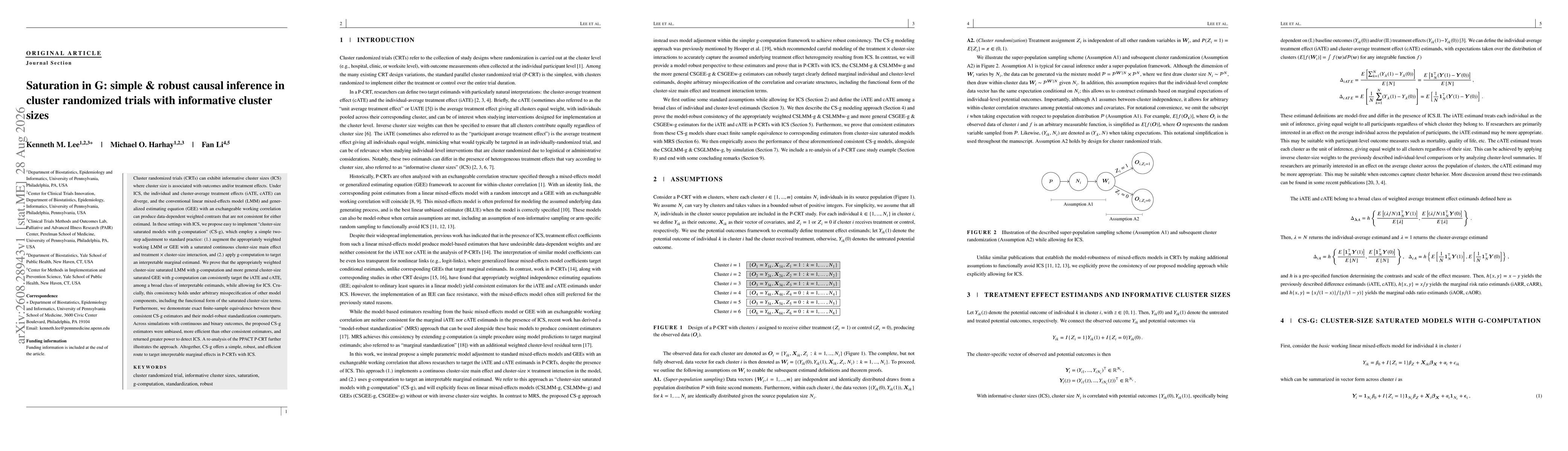 Thumbnail for Saturation in G: simple & robust causal inference in cluster randomized trials with informative cluster sizes