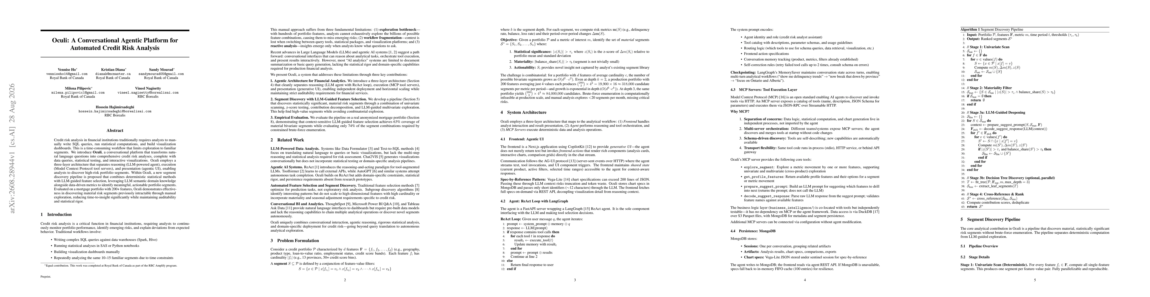 Thumbnail for Oculi: A Conversational Agentic Platform for Automated Credit Risk Analysis