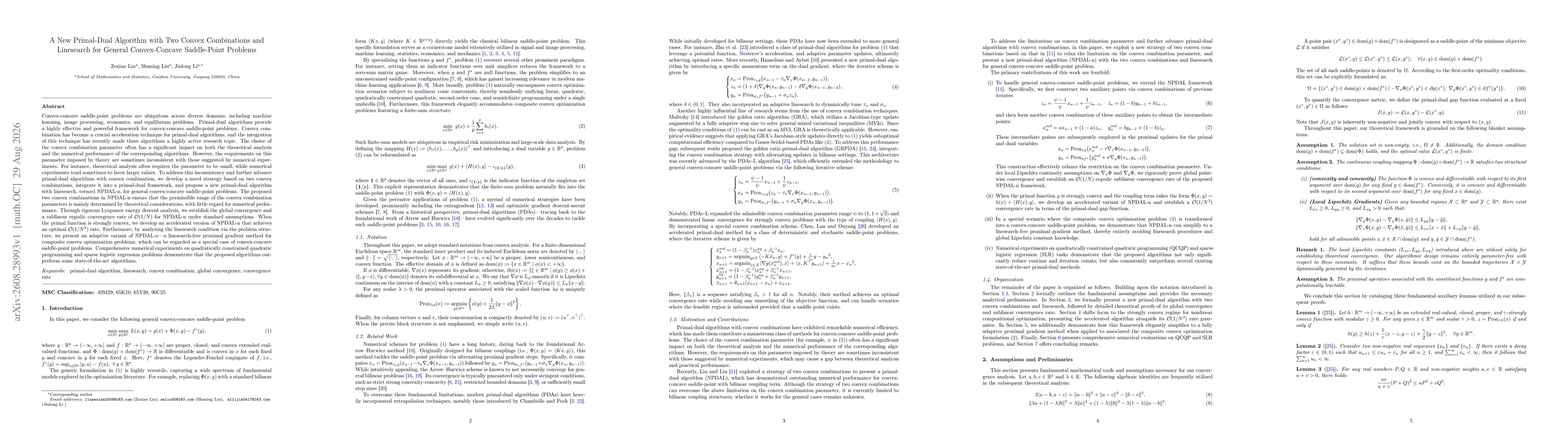 Thumbnail for A New Primal-Dual Algorithm with Two Convex Combinations and Linesearch for General Convex-Concave Saddle-Point Problems