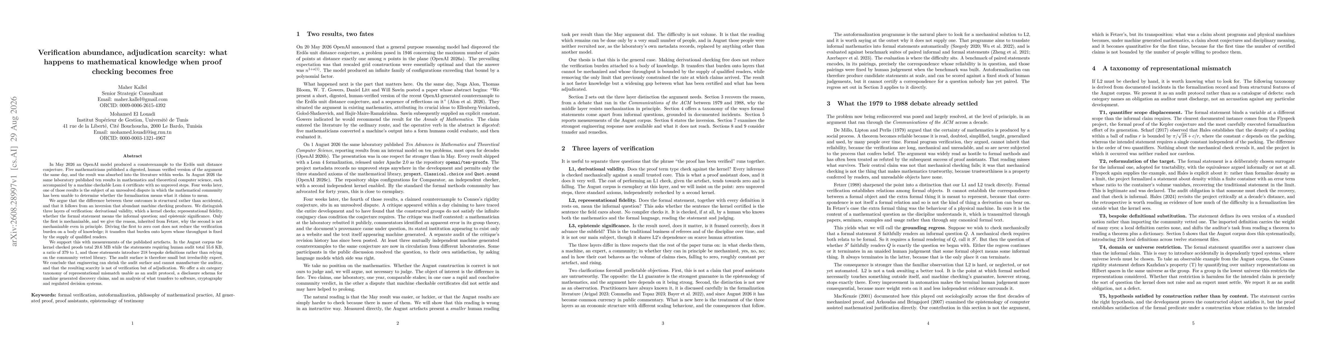 Thumbnail for Verification abundance, adjudication scarcity: what happens to mathematical knowledge when proof checking becomes free