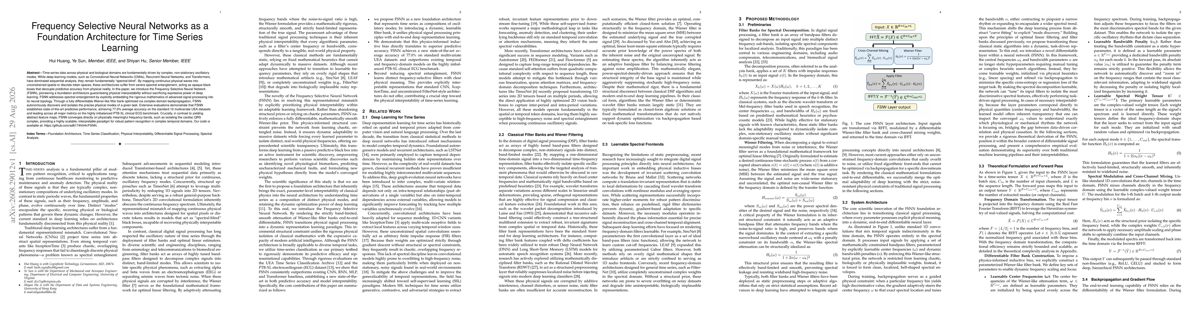 Thumbnail for Frequency Selective Neural Networks as a Foundation Architecture for Time Series Learning