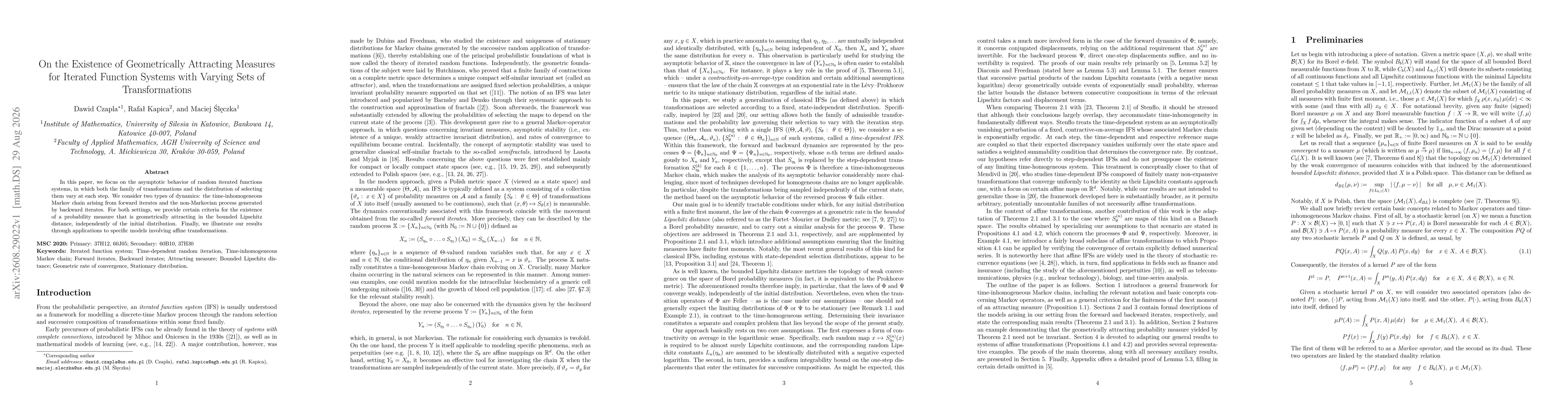 Thumbnail for On the Existence of Geometrically Attracting Measures for Iterated Function Systems with Varying Sets of Transformations