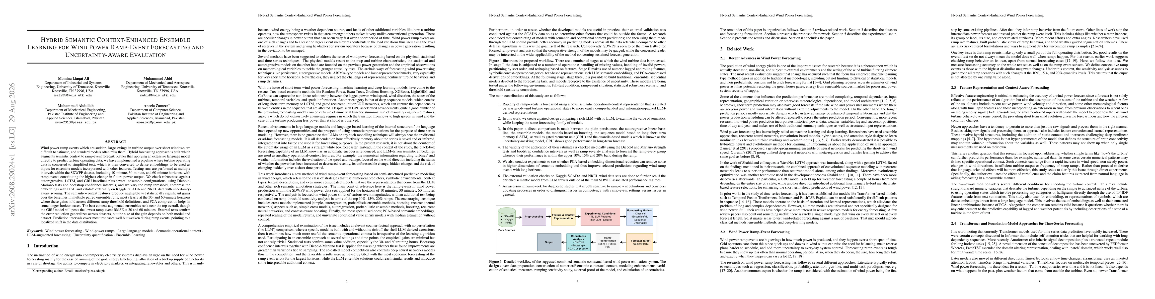Thumbnail for Hybrid Semantic Context-Enhanced Ensemble Learning for Wind Power Ramp-Event Forecasting and Uncertainty-Aware Evaluation