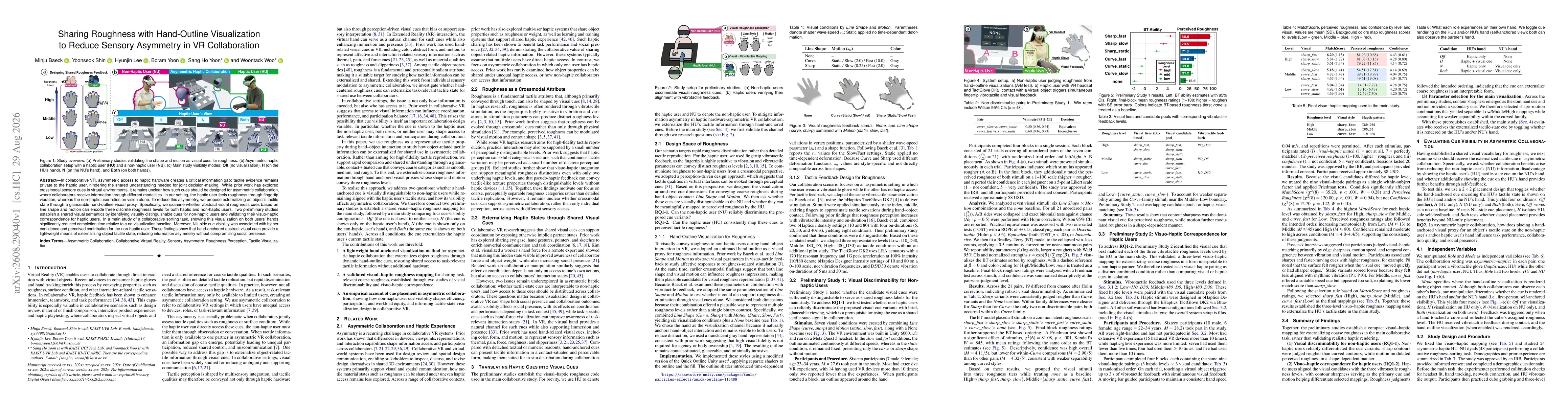 Thumbnail for Sharing Roughness with Hand-Outline Visualization to Reduce Sensory Asymmetry in VR Collaboration