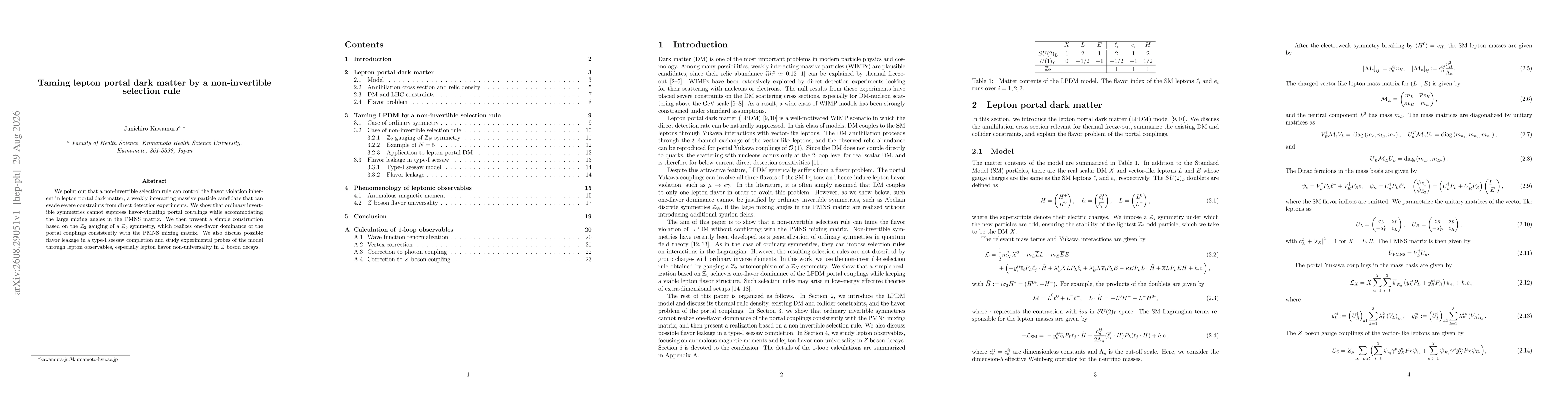 Thumbnail for Taming lepton portal dark matter by a non-invertible selection rule
