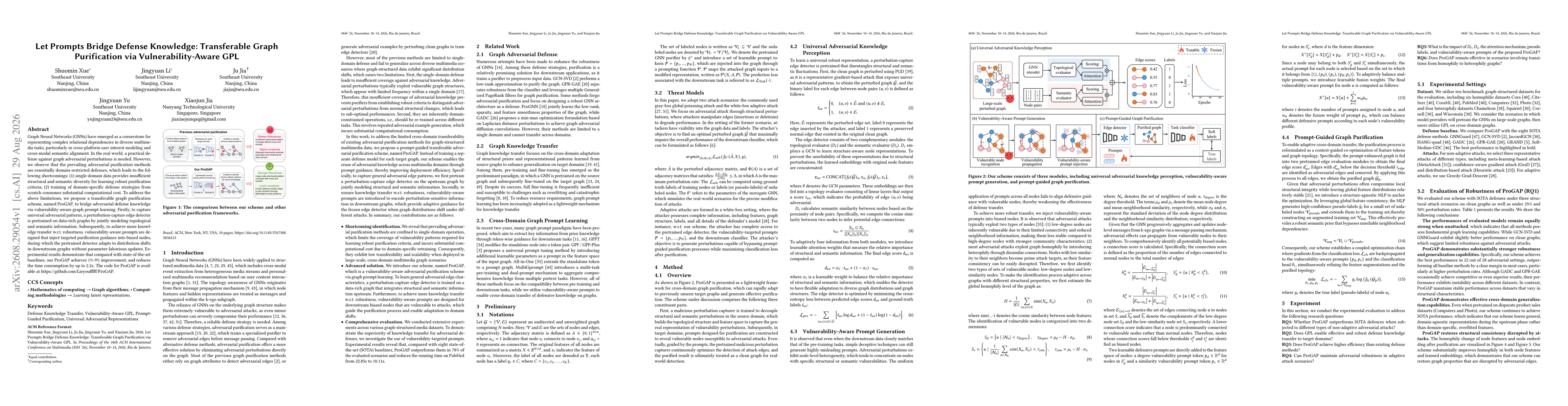 Thumbnail for Let Prompts Bridge Defense Knowledge: Transferable Graph Purification via Vulnerability-Aware GPL