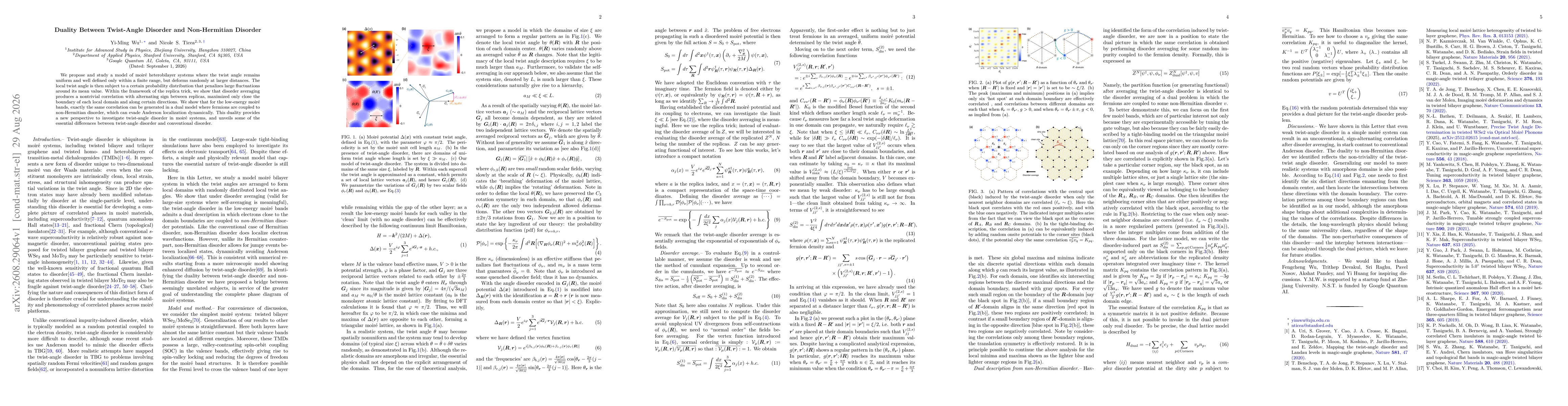 Thumbnail for Duality Between Twist-Angle Disorder and Non-Hermitian Disorder