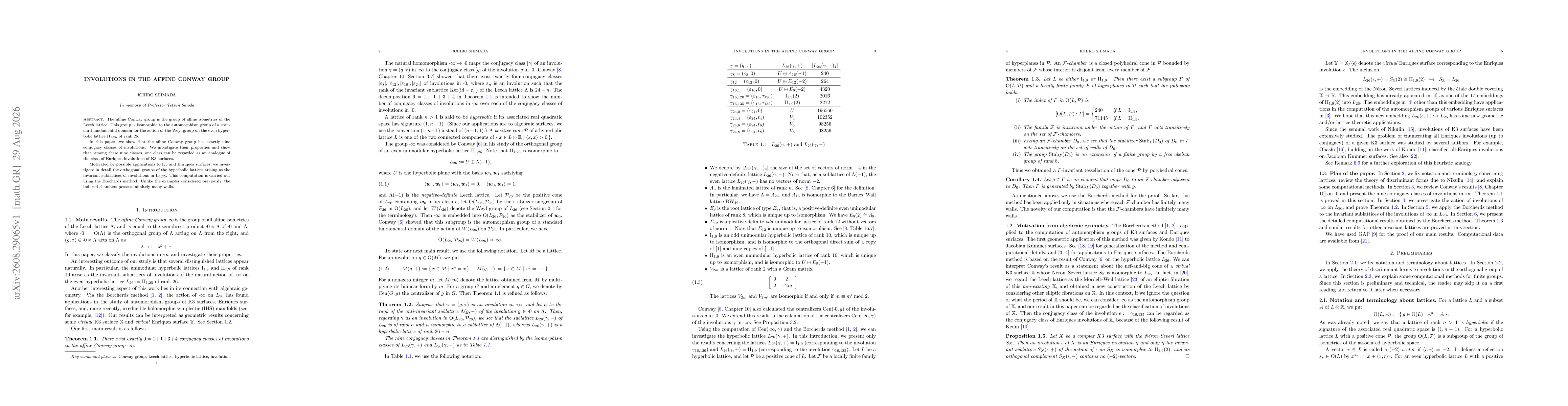 Thumbnail for Involutions in the affine Conway group