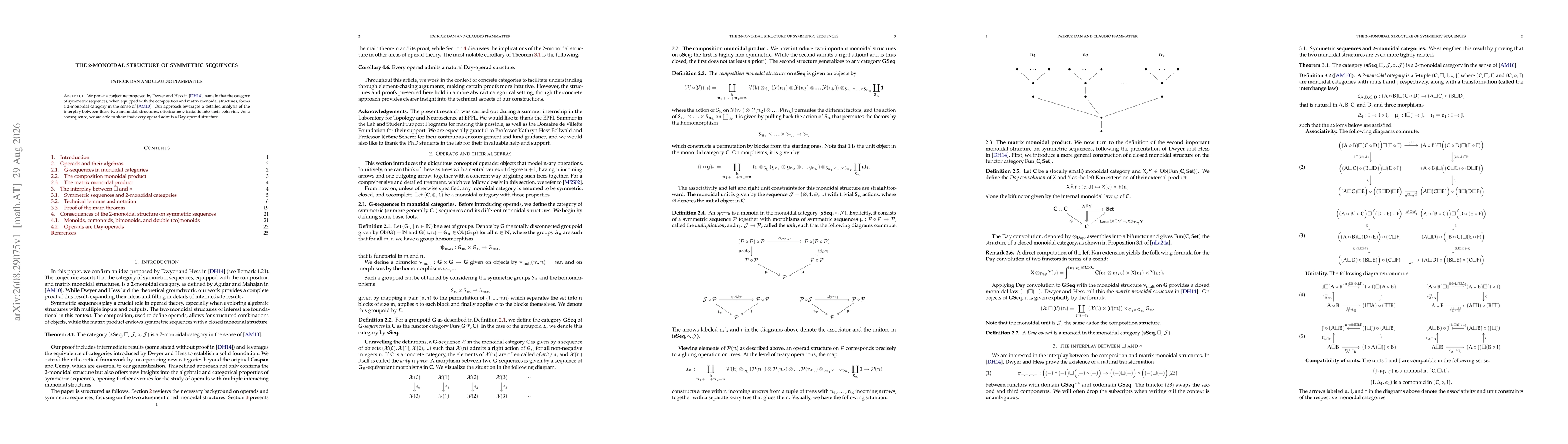 Thumbnail for The 2-monoidal structure of symmetric sequences