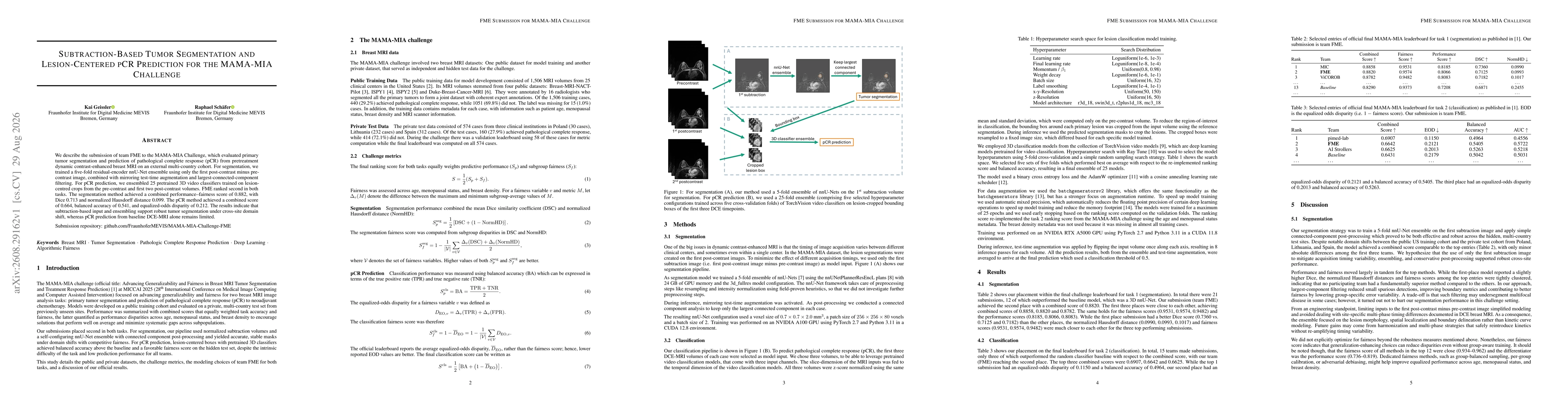 Thumbnail for Subtraction-Based Tumor Segmentation and Lesion-Centered pCR Prediction for the MAMA-MIA Challenge