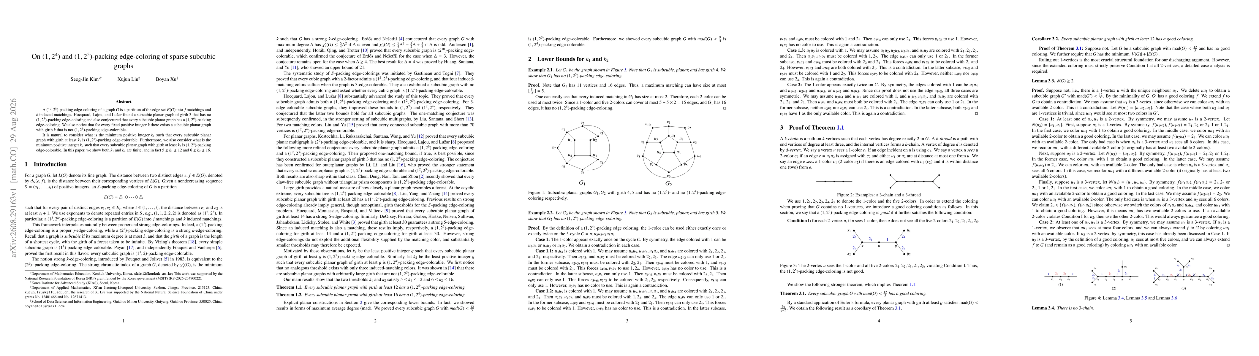 Thumbnail for On $(1,2^4)$ and $(1,2^5)$-packing edge-coloring of sparse subcubic graphs