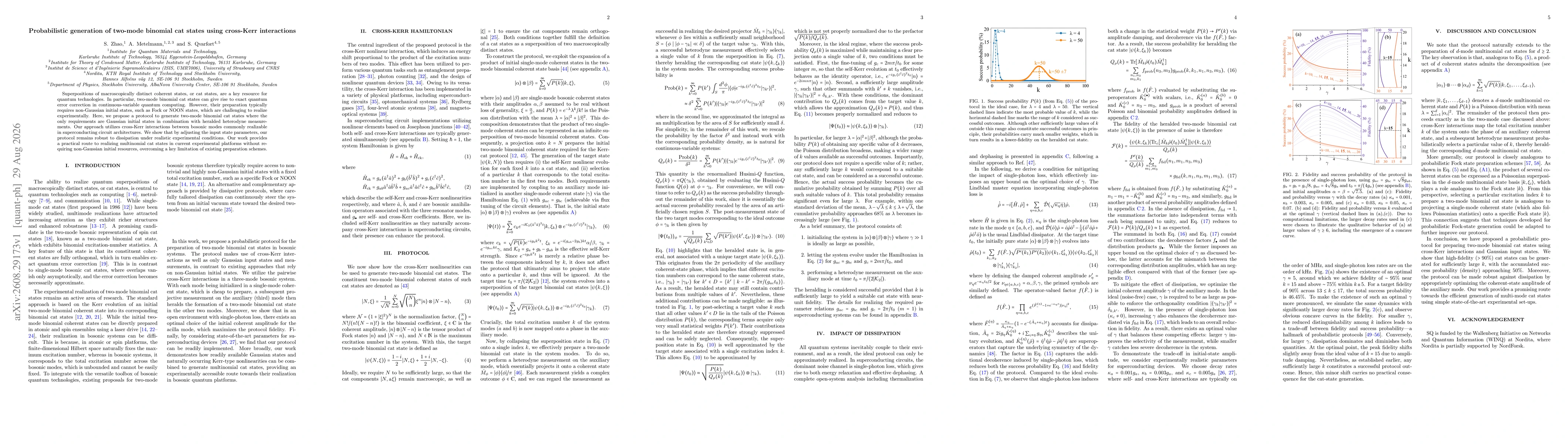 Thumbnail for Probabilistic generation of two-mode binomial cat states using cross-Kerr interactions