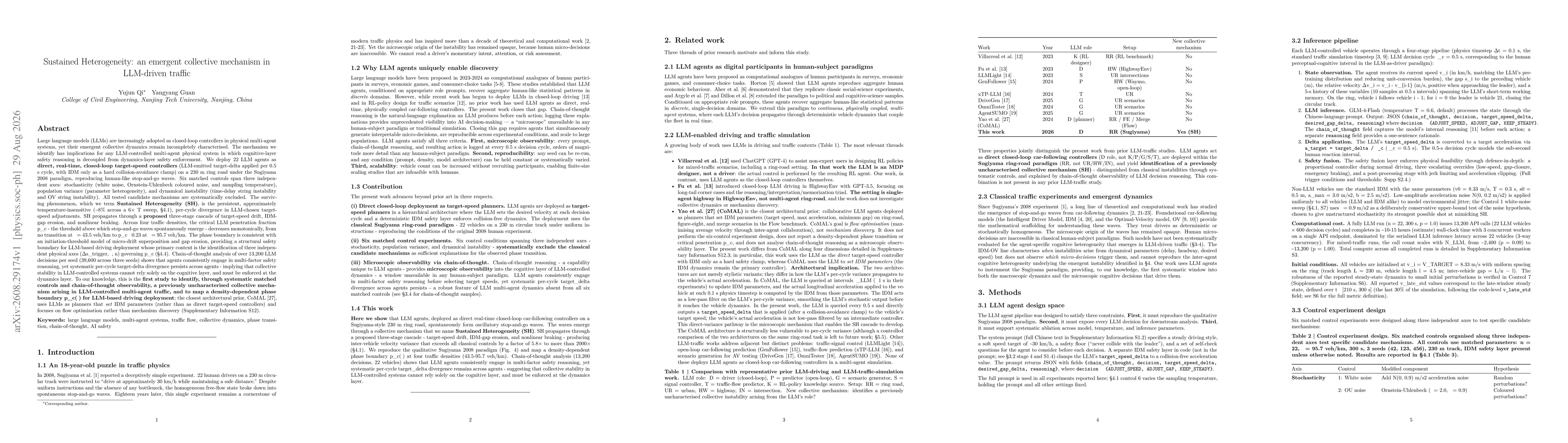 Thumbnail for Sustained Heterogeneity: an emergent collective mechanism in LLM-driven traffic