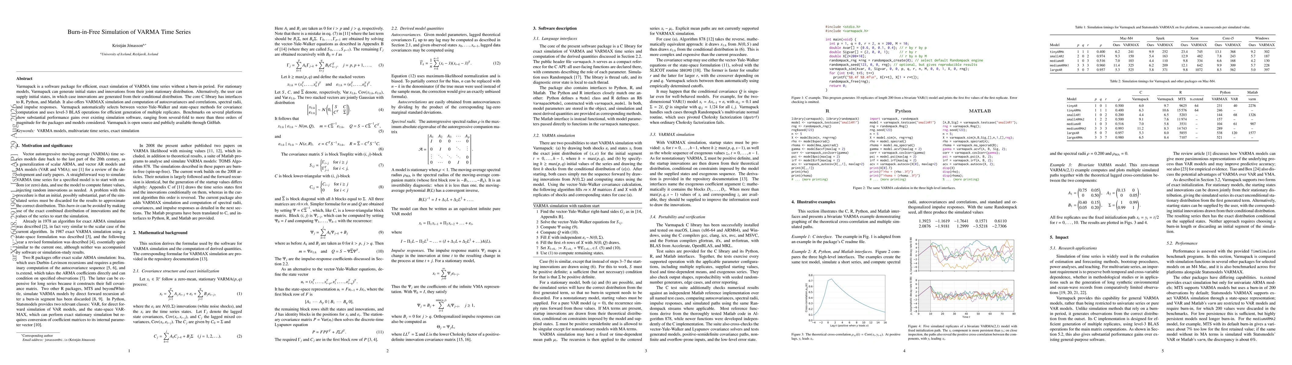Thumbnail for Burn-in-Free Simulation of VARMA Time Series