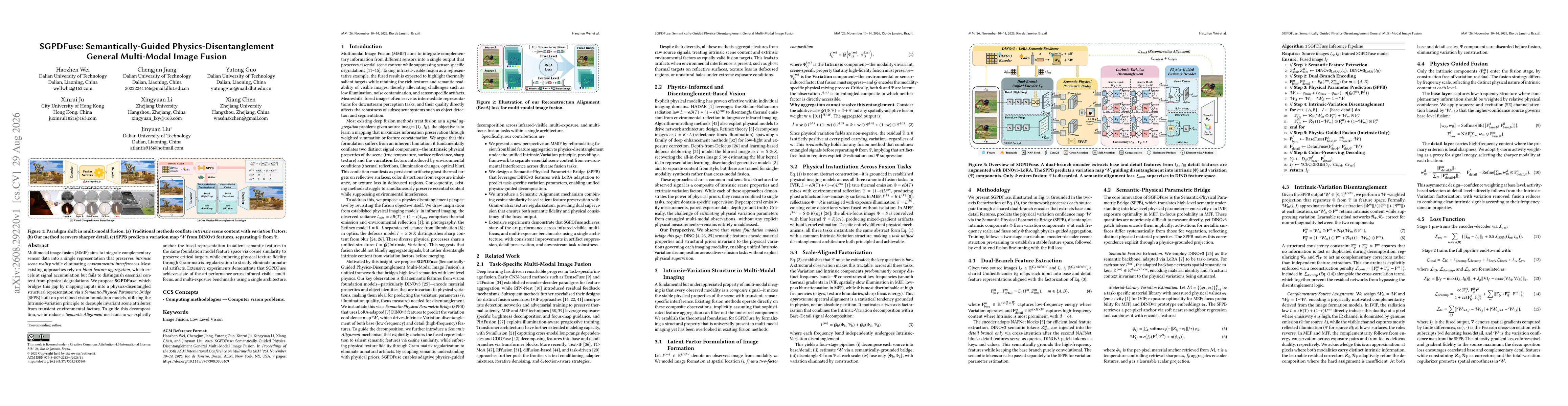 Thumbnail for SGPDFuse: Semantically-Guided Physics-Disentanglement General Multi-Modal Image Fusion