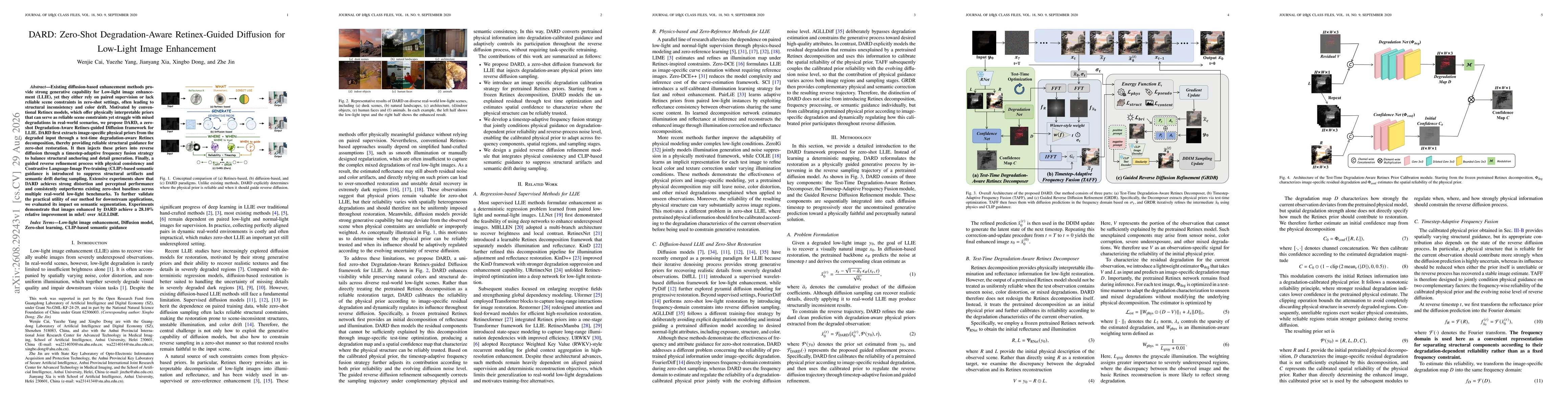 Thumbnail for DARD: Zero-Shot Degradation-Aware Retinex-Guided Diffusion for Low-Light Image Enhancement