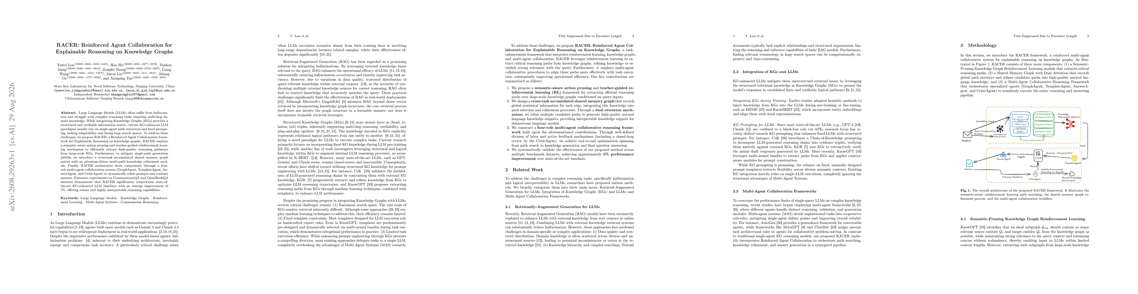 Thumbnail for RACER: Reinforced Agent Collaboration for Explainable Reasoning on Knowledge Graphs