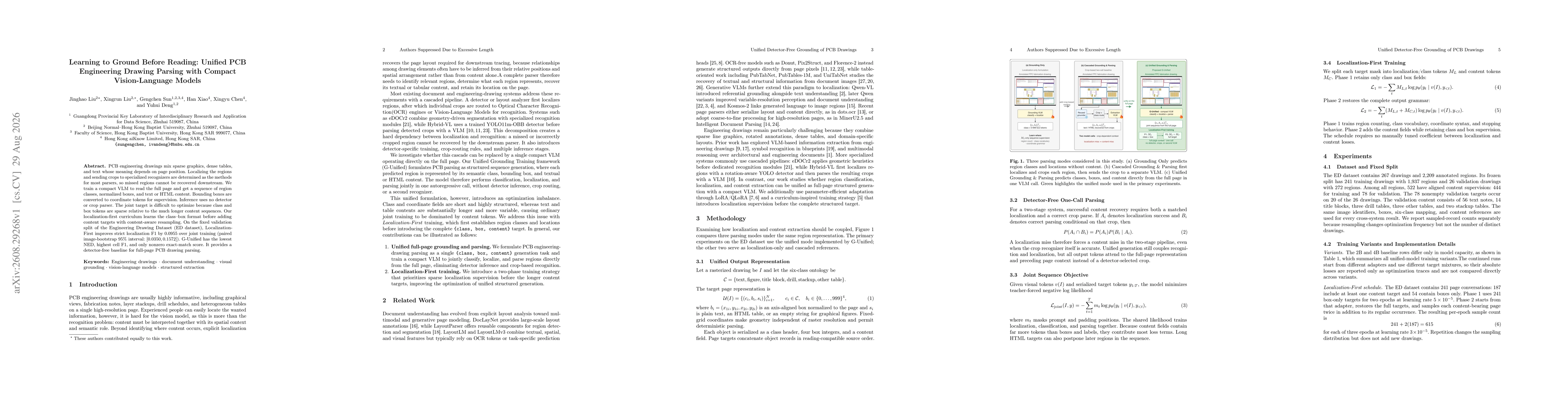 Thumbnail for Learning to Ground Before Reading: Unified PCB Engineering Drawing Parsing with Compact Vision-Language Models