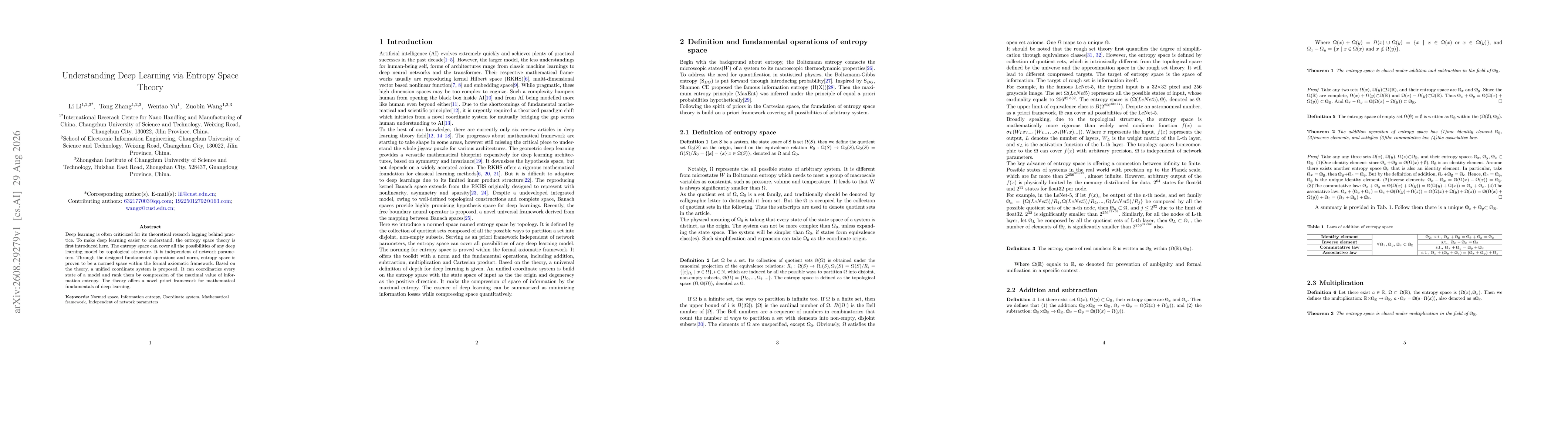 Thumbnail for Understanding Deep Learning via Entropy Space Theory