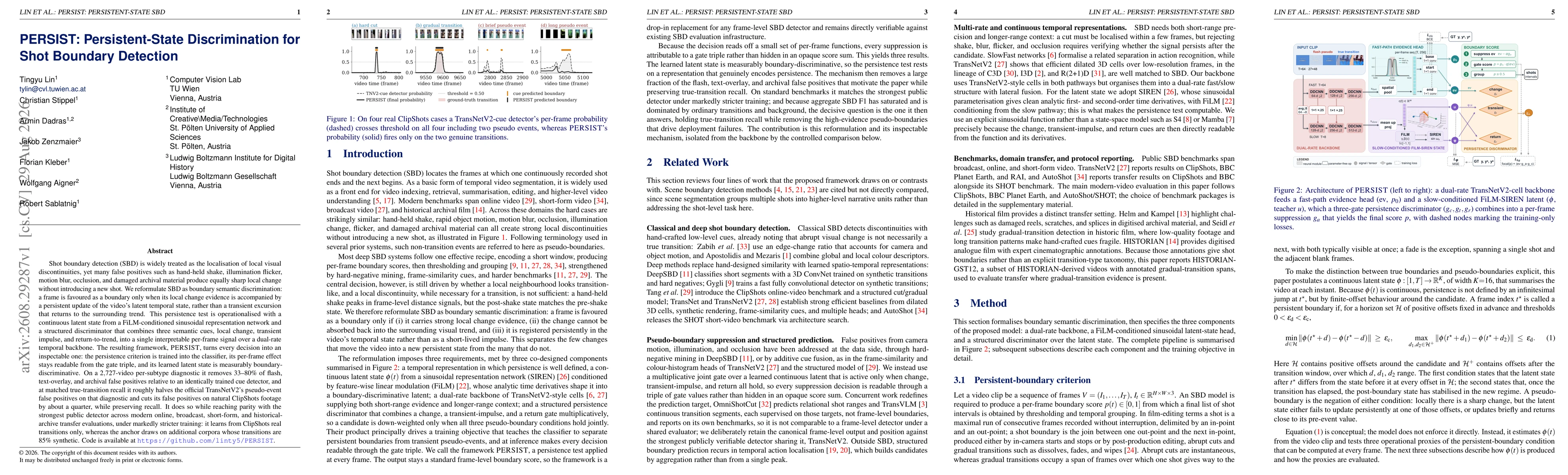 Thumbnail for PERSIST: Persistent-State Discrimination for Shot Boundary Detection