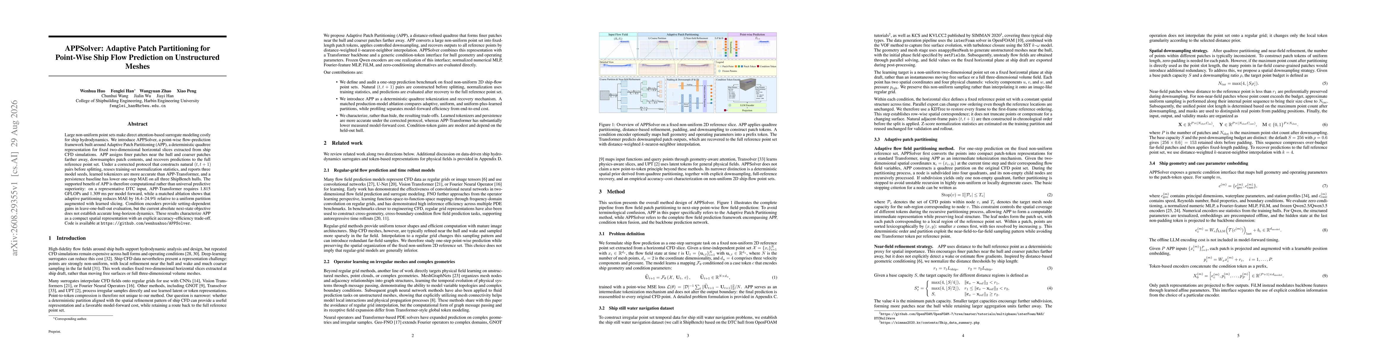 Thumbnail for APPSolver: Adaptive Patch Partitioning for Point-Wise Ship Flow Prediction on Unstructured Meshes