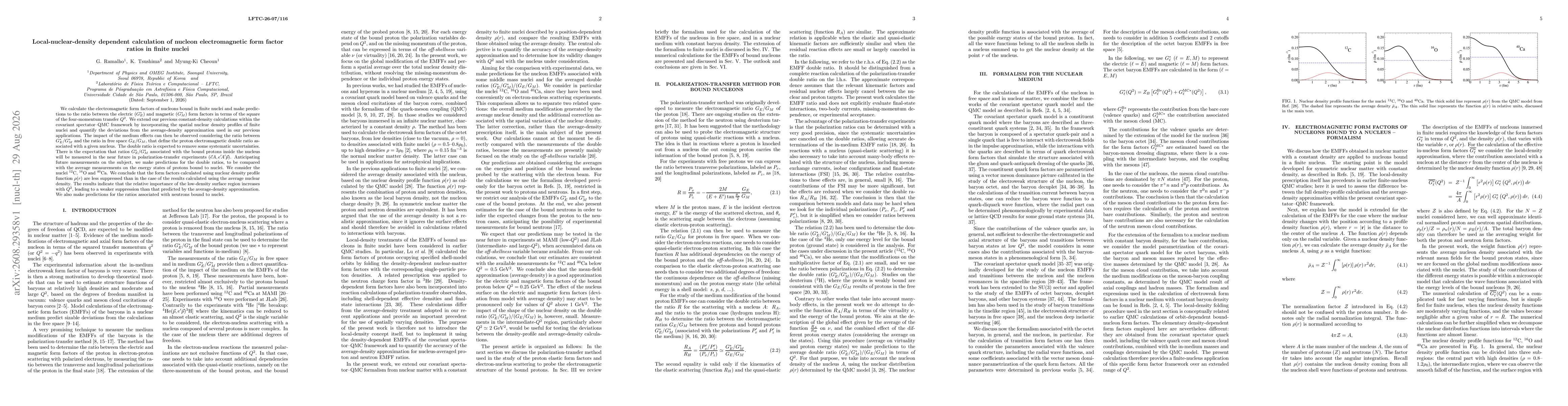 Thumbnail for Local-nuclear-density dependent calculation of nucleon electromagnetic form factor ratios in finite nuclei