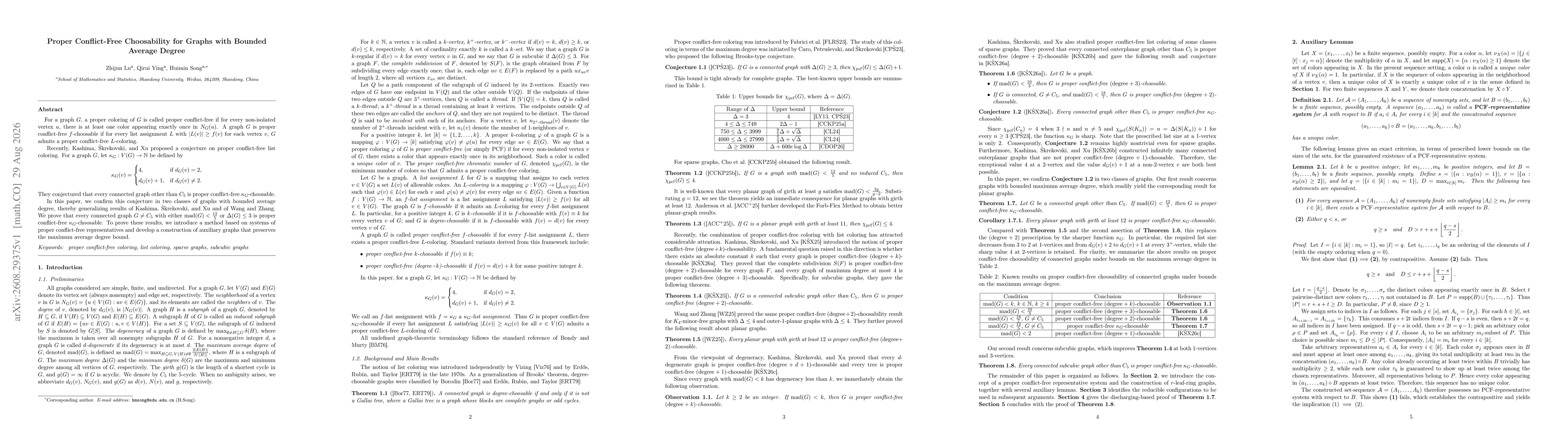Thumbnail for Proper Conflict-Free Choosability for Graphs with Bounded Average Degree