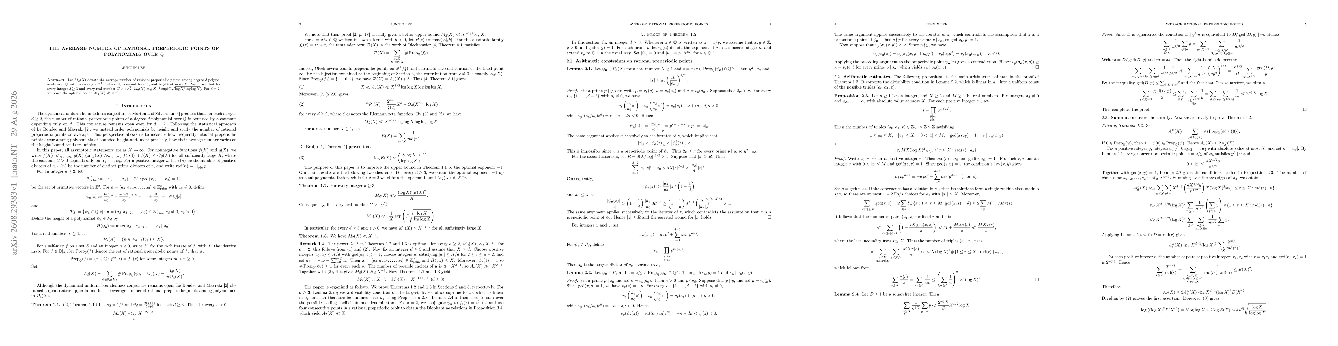 Thumbnail for The average number of rational preperiodic points of polynomials over $\mathbb{Q}$