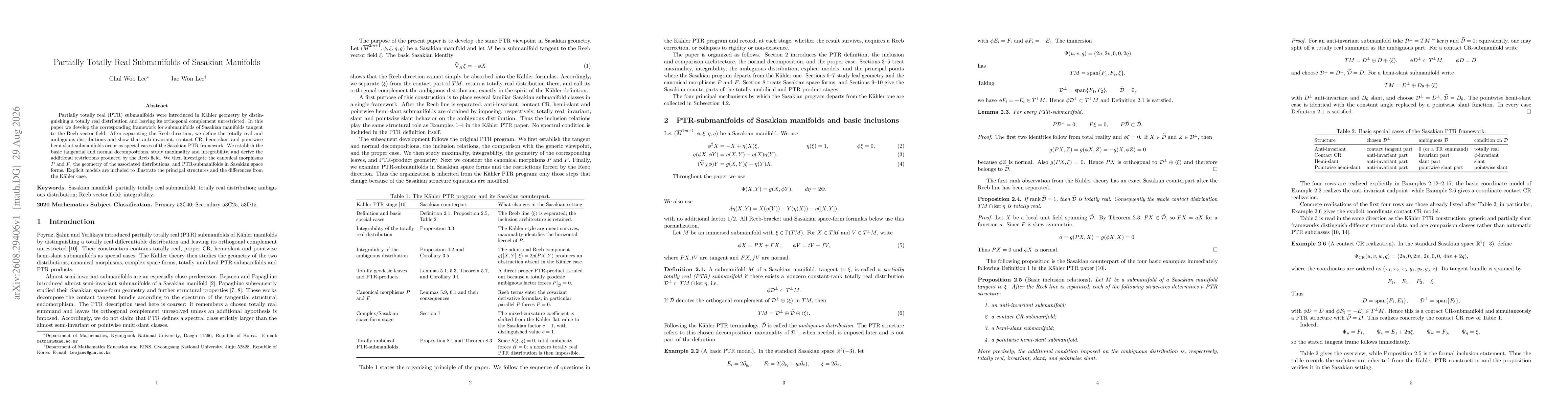Thumbnail for Partially Totally Real Submanifolds of Sasakian Manifolds