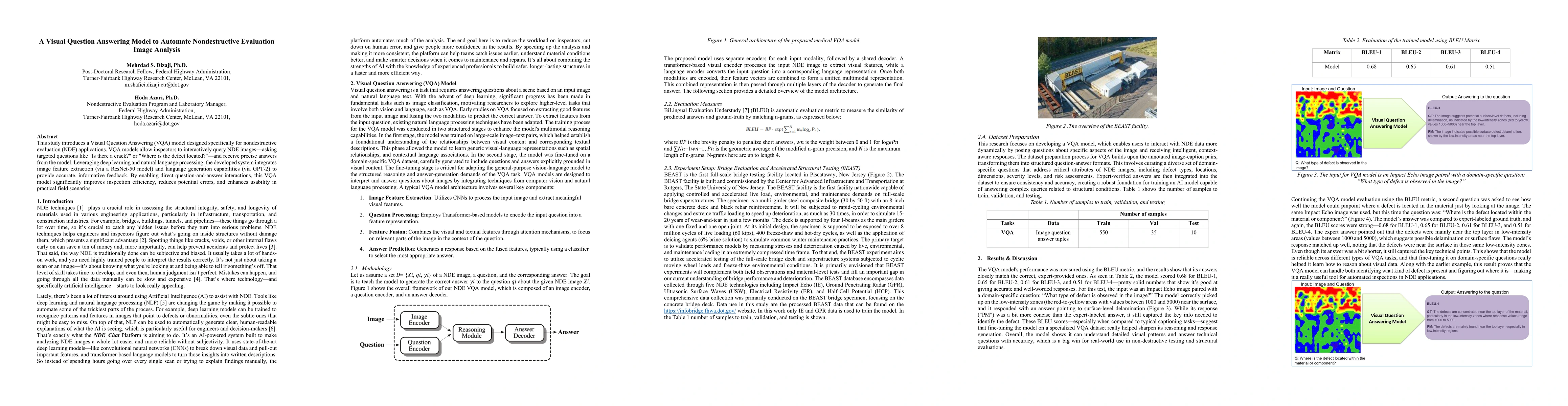 Thumbnail for A Visual Question Answering Model to Automate Nondestructive Evaluation Image Analysis