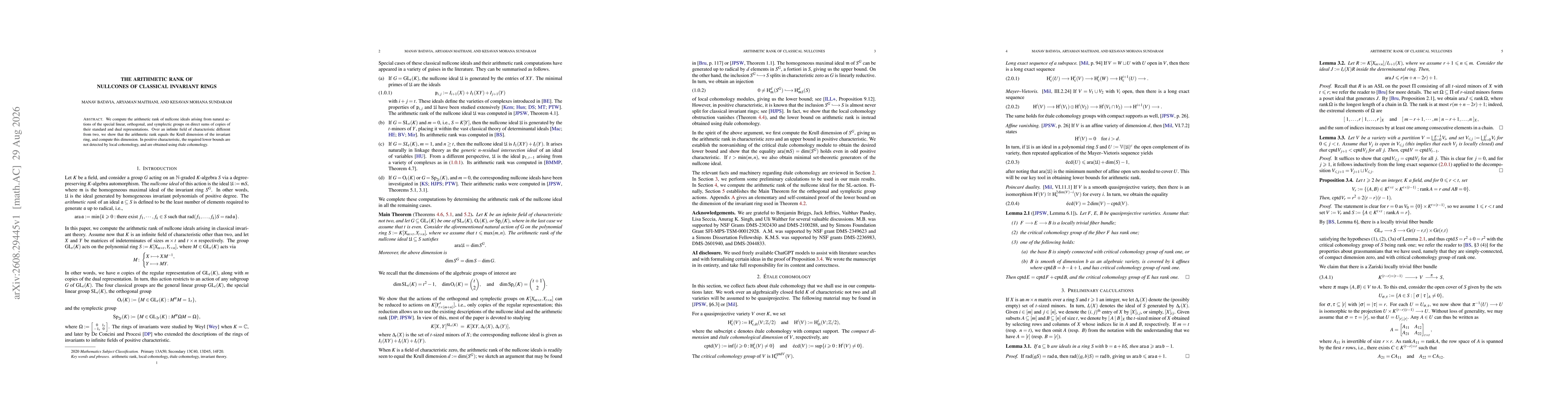 Thumbnail for The arithmetic rank of nullcones of classical invariant rings